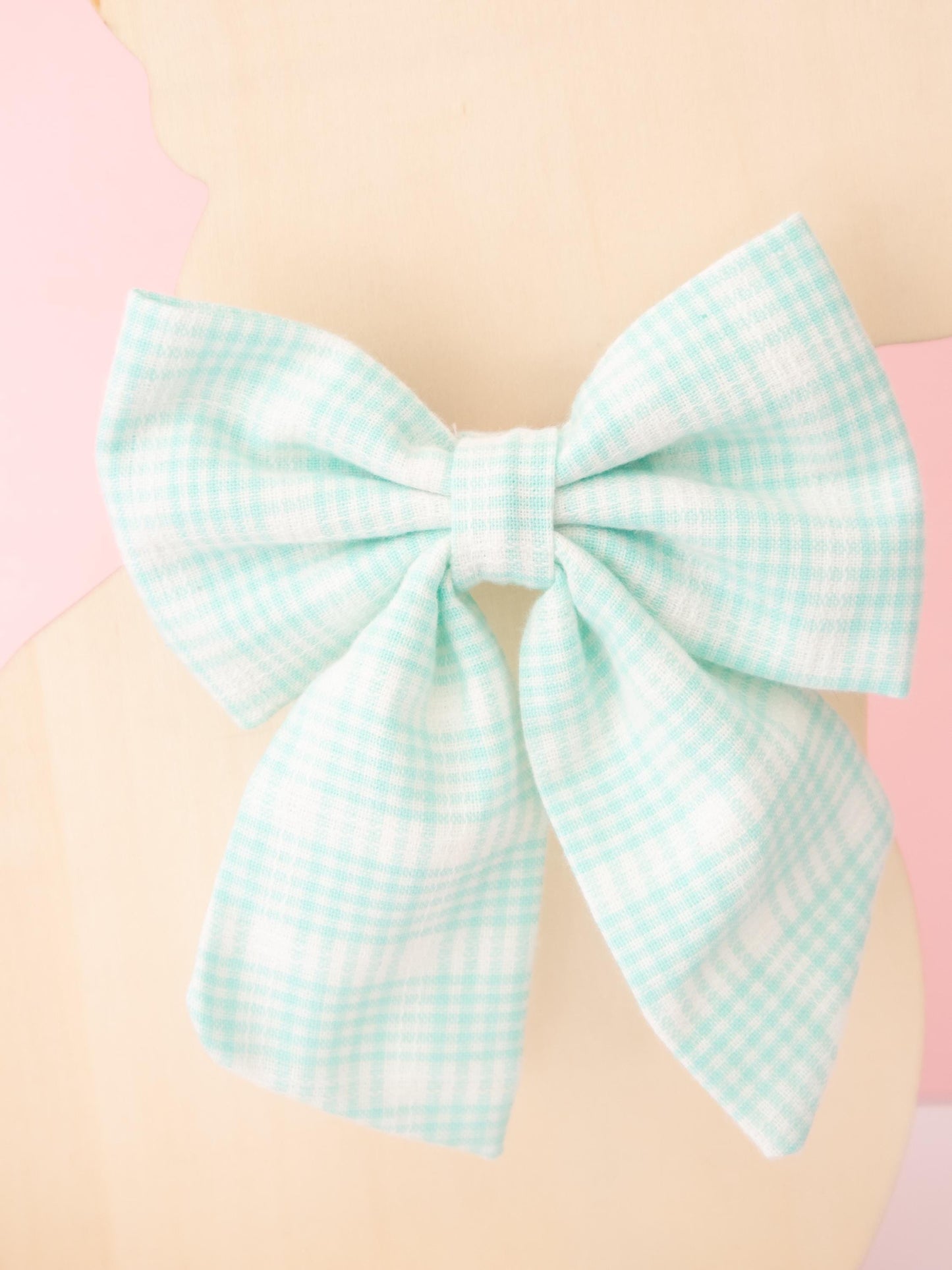 Mint Green Plaid Pet Sailor Bow