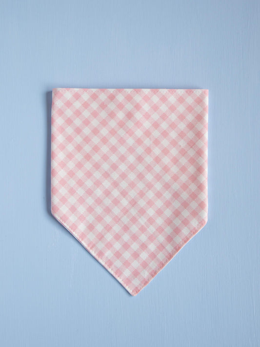 Strawberry Pink Gingham Snap Bandana