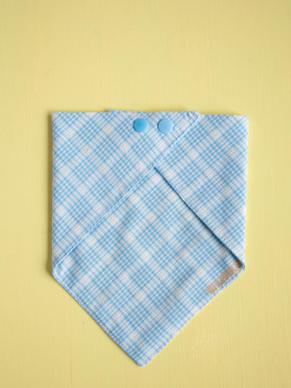 Blue Plaid Snap Bandana