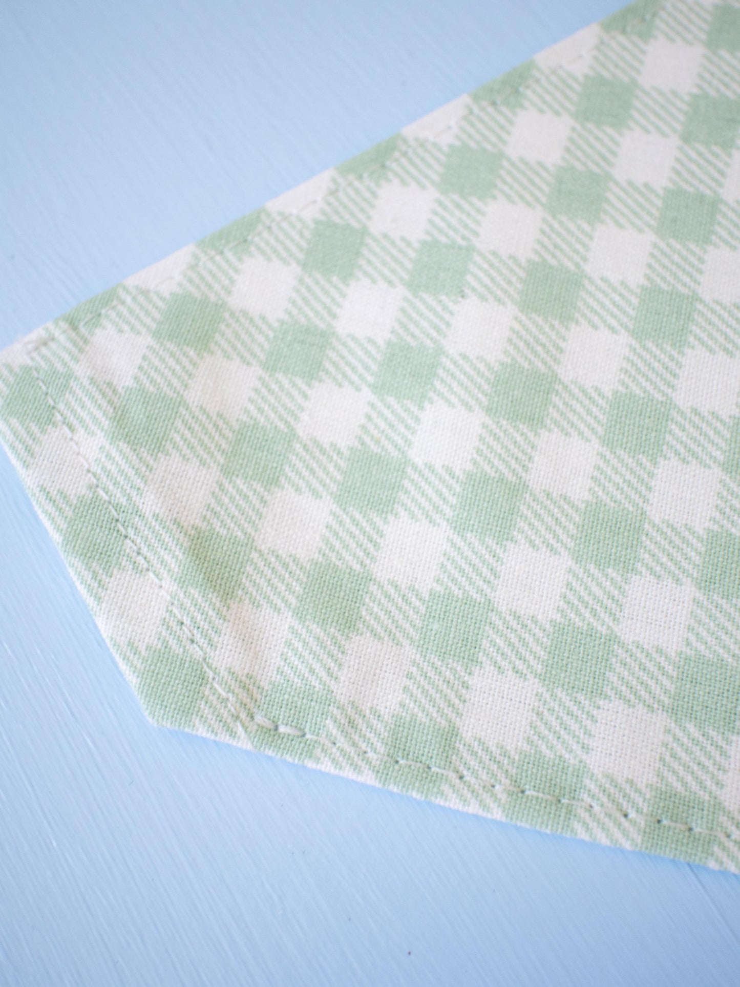 Sage Green Gingham Over the Collar Bandana