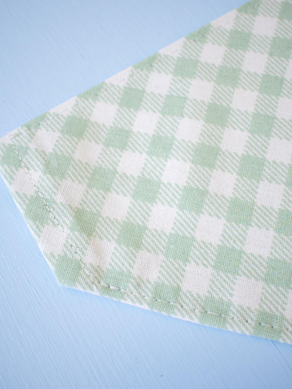 Sage Green Gingham Over the Collar Bandana