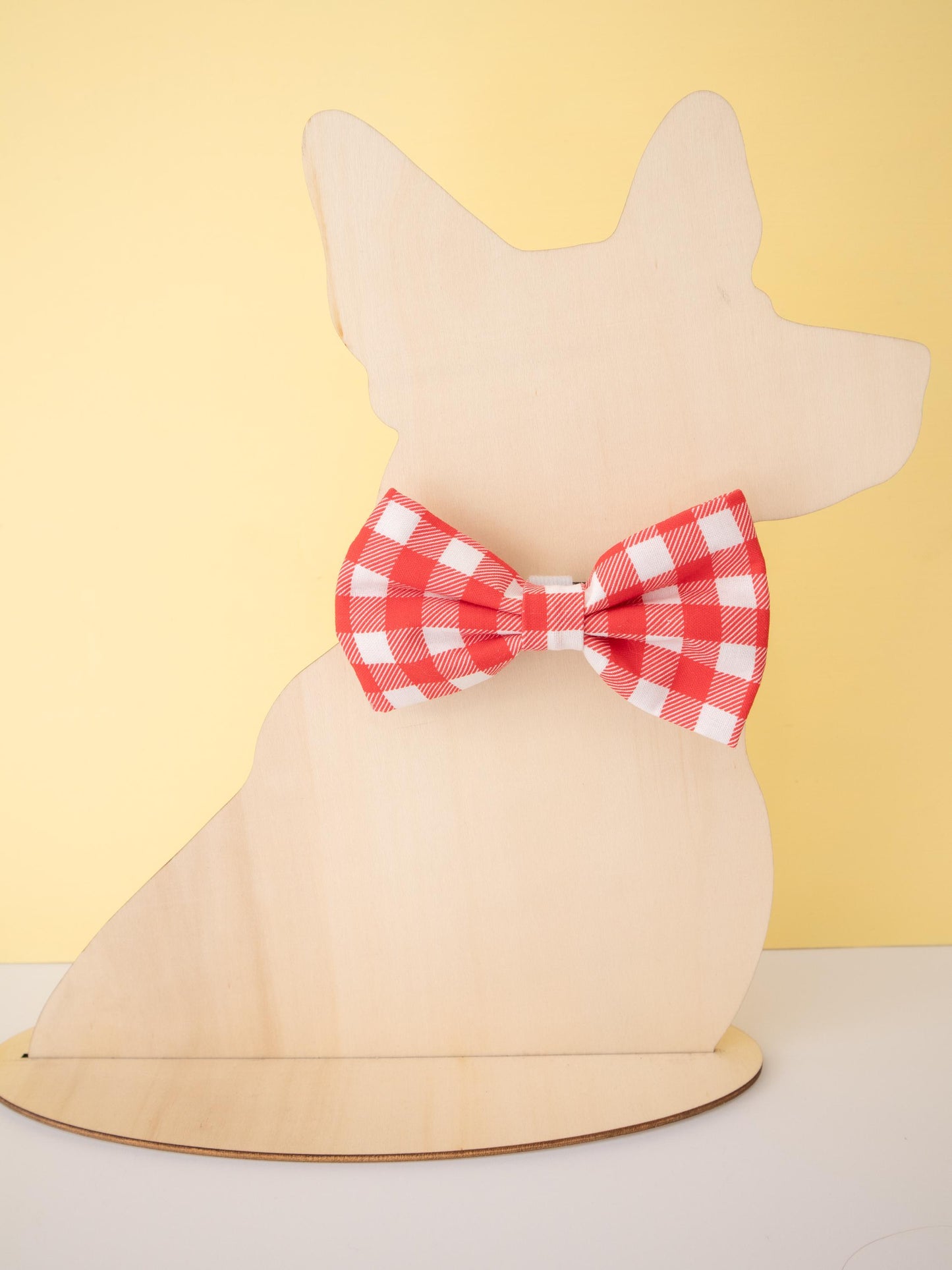 Red Gingham Pet Bow Tie