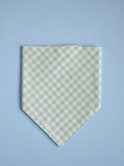 Sage Green Gingham Snap Bandana