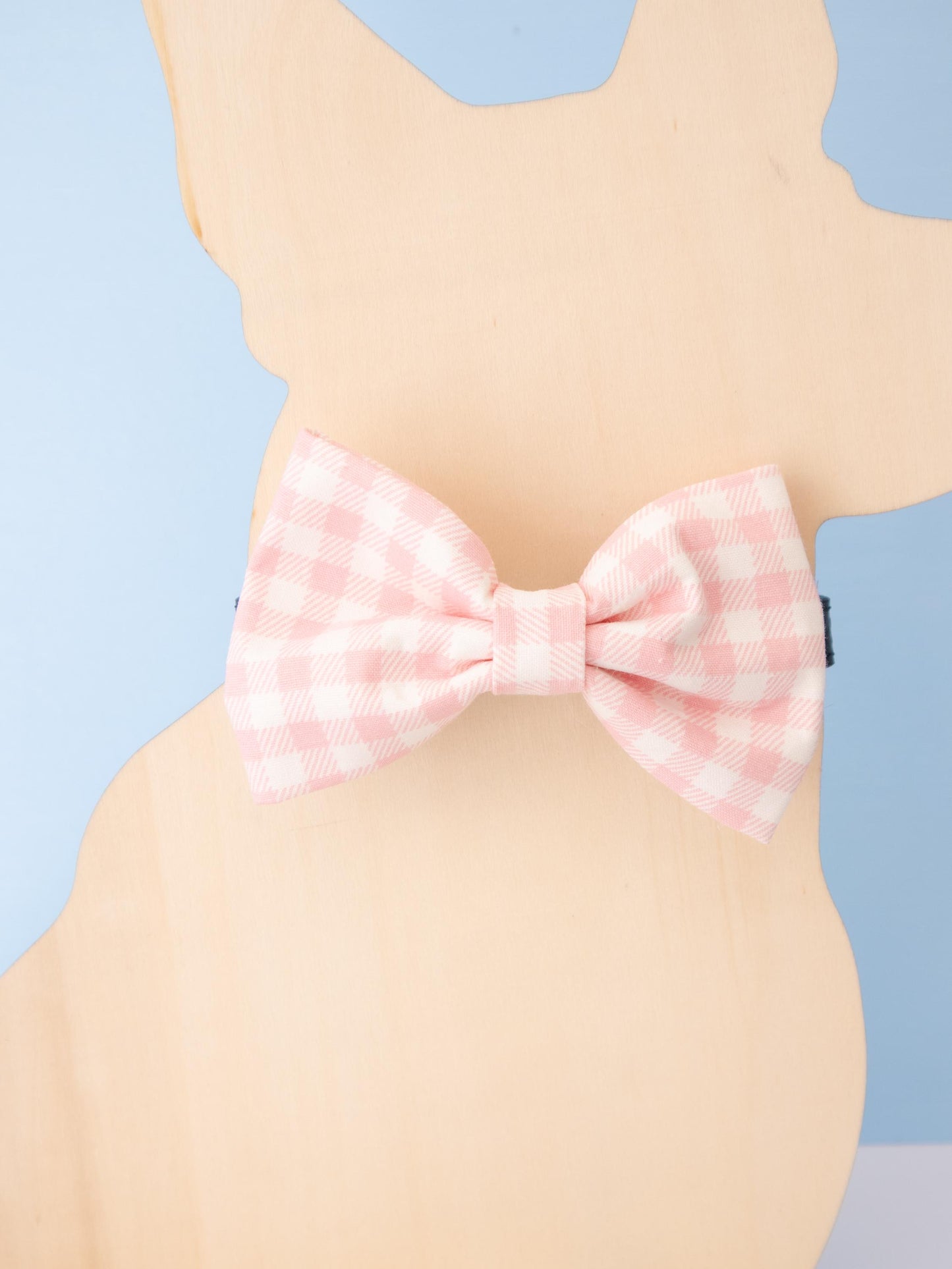 Strawberry Pink Gingham Pet Bow Tie