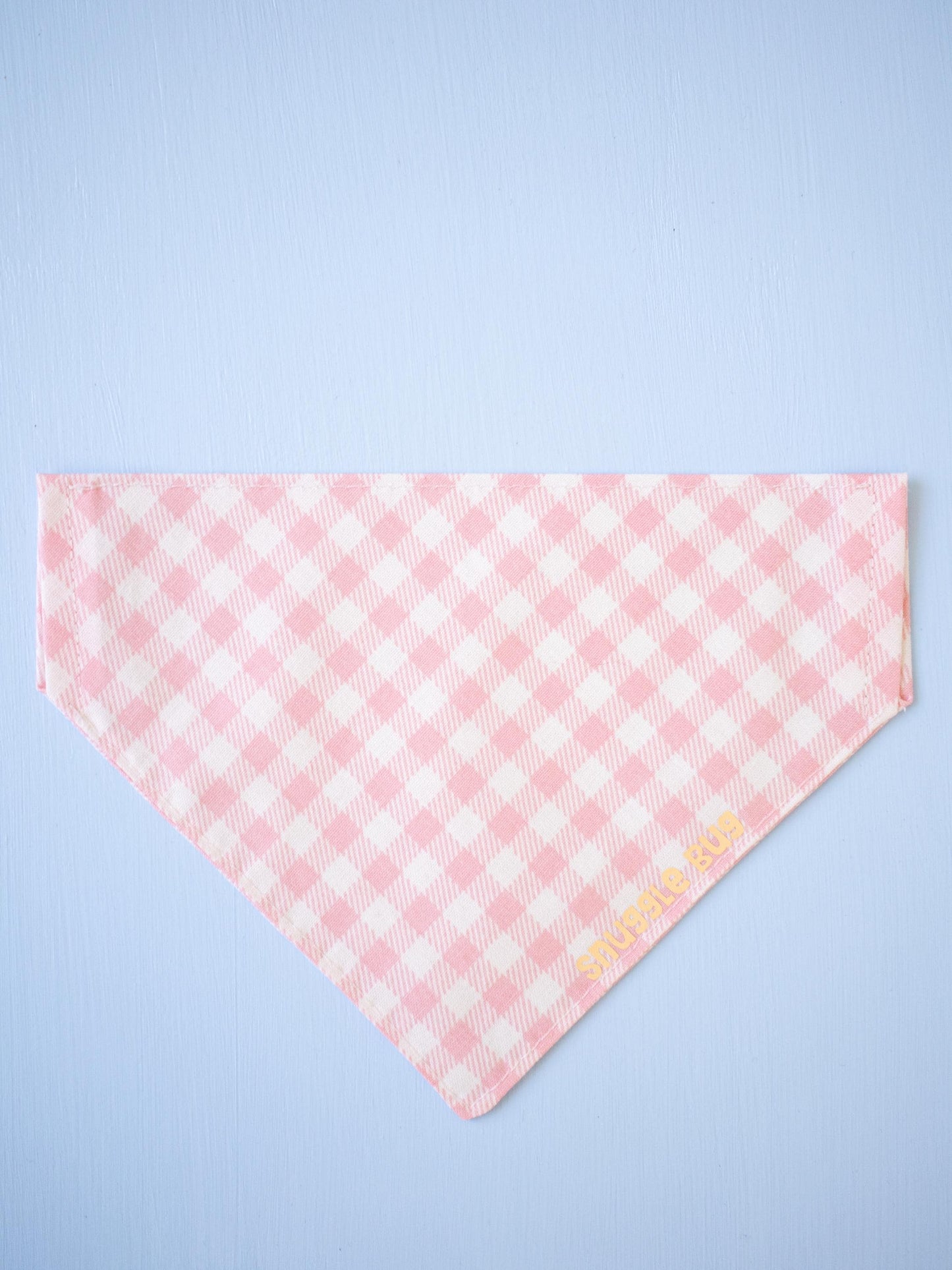 Strawberry Pink Gingham Over the Collar Bandana