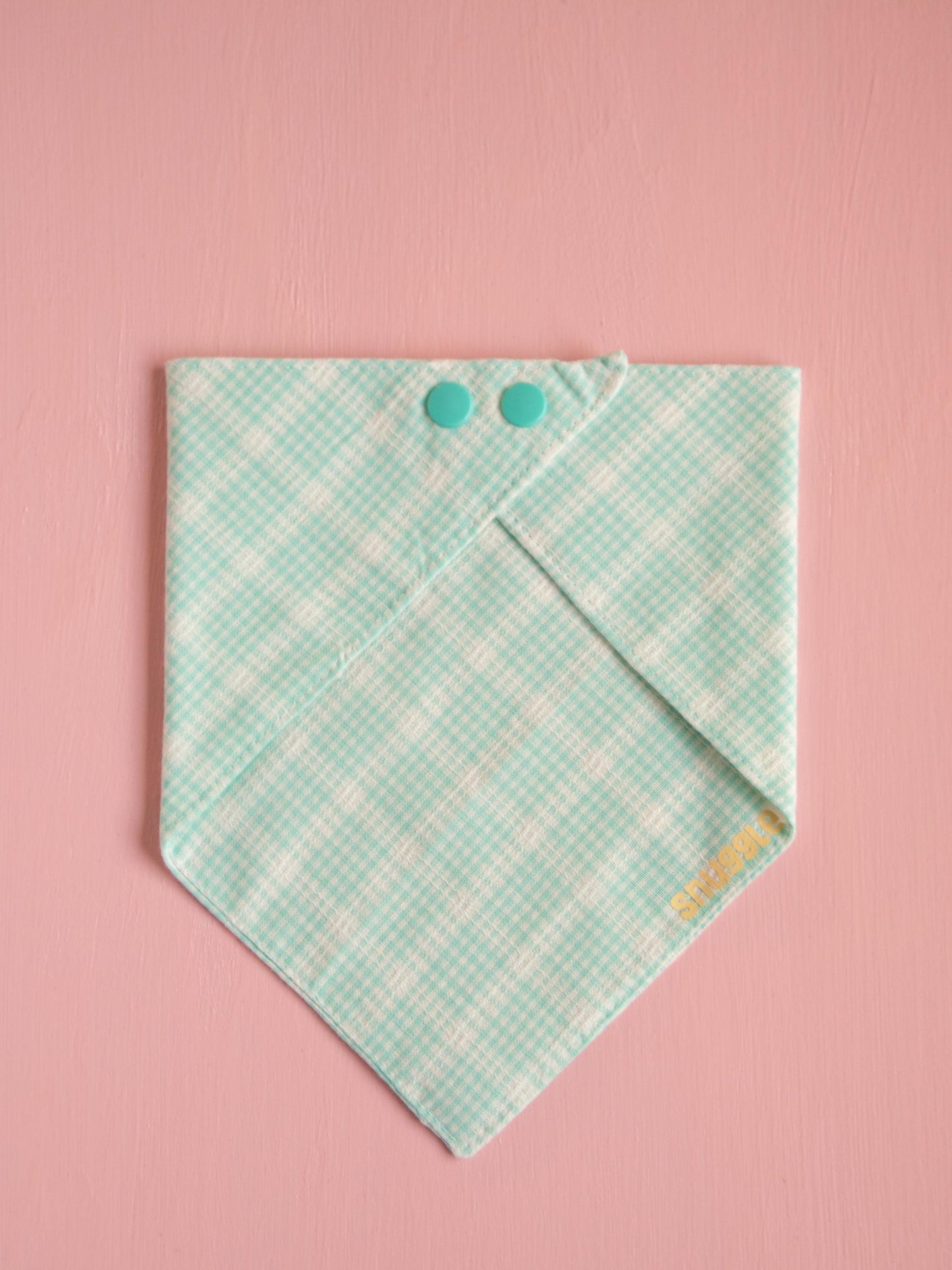 Mint Green Plaid Snap Bandana